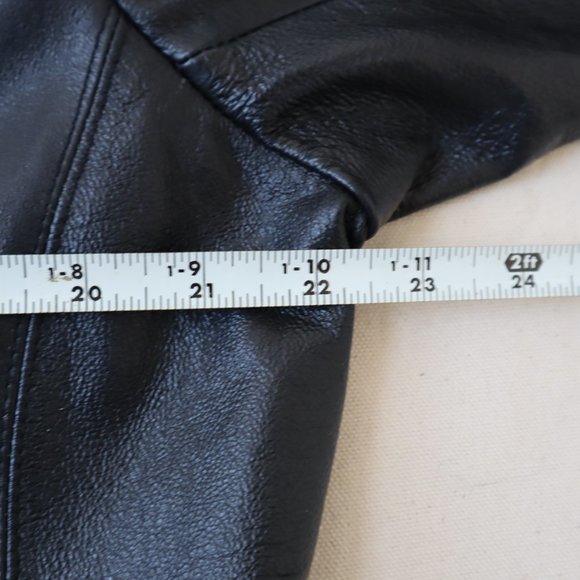 George Woman Black Leather Blazer Jacket, Size XL - Picture 15 of 16